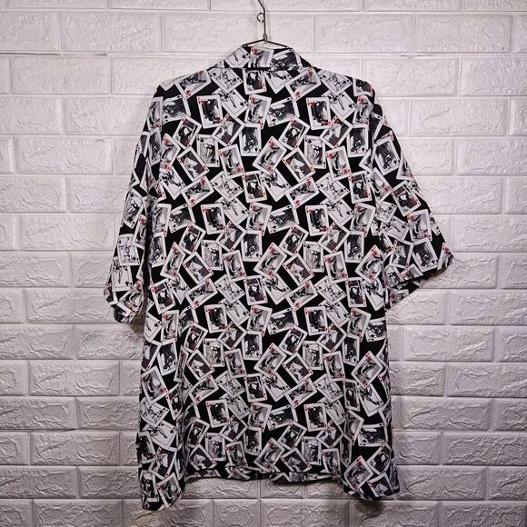 C-TWO Mens 2XL Button Front Shirt Poker Cards Pin Up Girls Lounge Bowling ZB - Picture 5 of 5